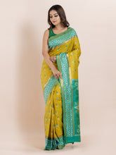 KAVVYA  YELLOW IKAT WEAVING SAREE